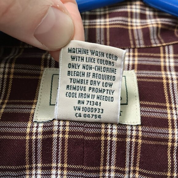 L.L. Bean Shirt Mens S Red Plaid Traditional Fit Button Up Outdoor Gorpcore - Picture 5 of 7